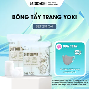 Bông tẩy trang YOKI 100% Cotton tự nhiên mềm mịn giúp sạch sâu