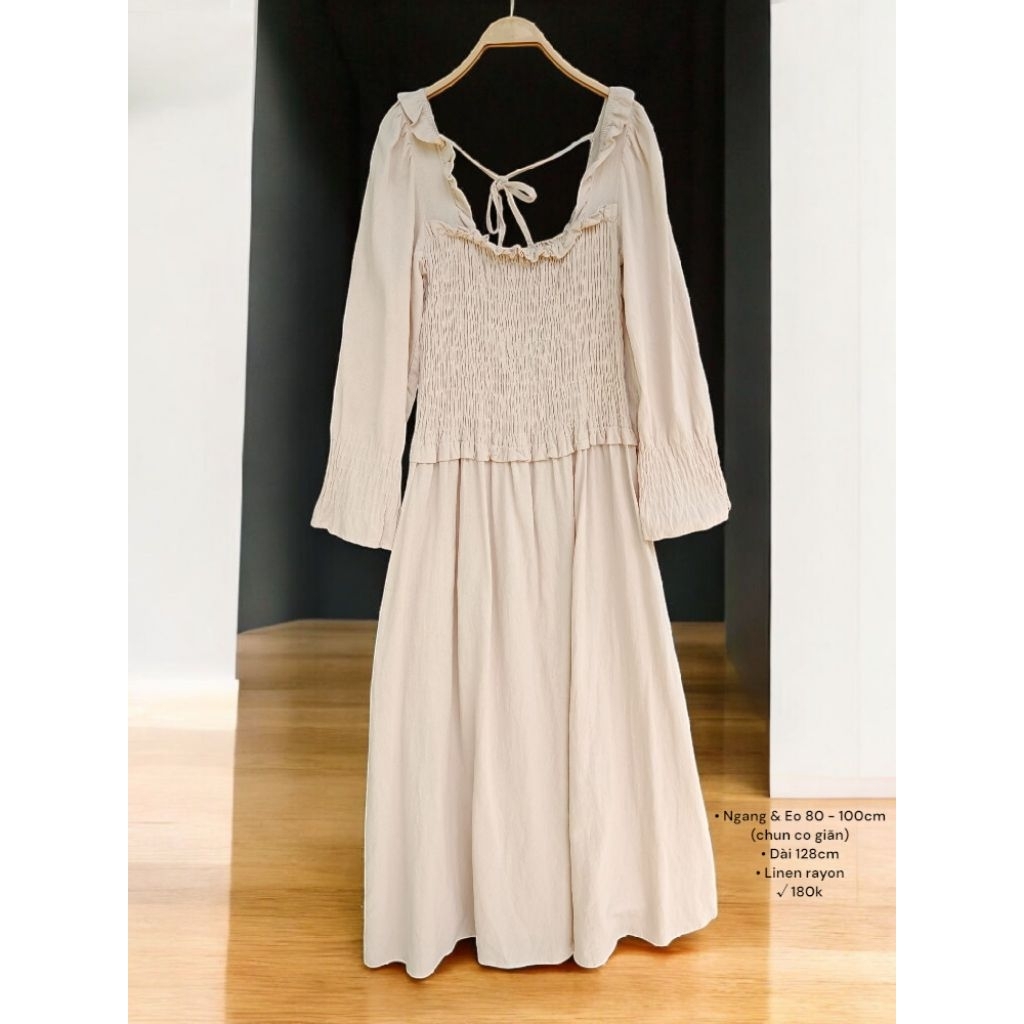 ĐẦM LINEN BE NHÚN | 2HAND NHẬT