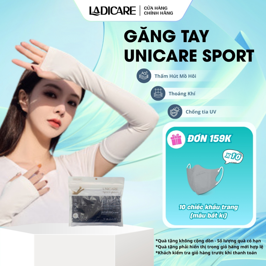 Găng tay Unisex chống nắng UNICARE – UPF50+, thoáng mát, co giãn, thích hợp mọi hoạt động