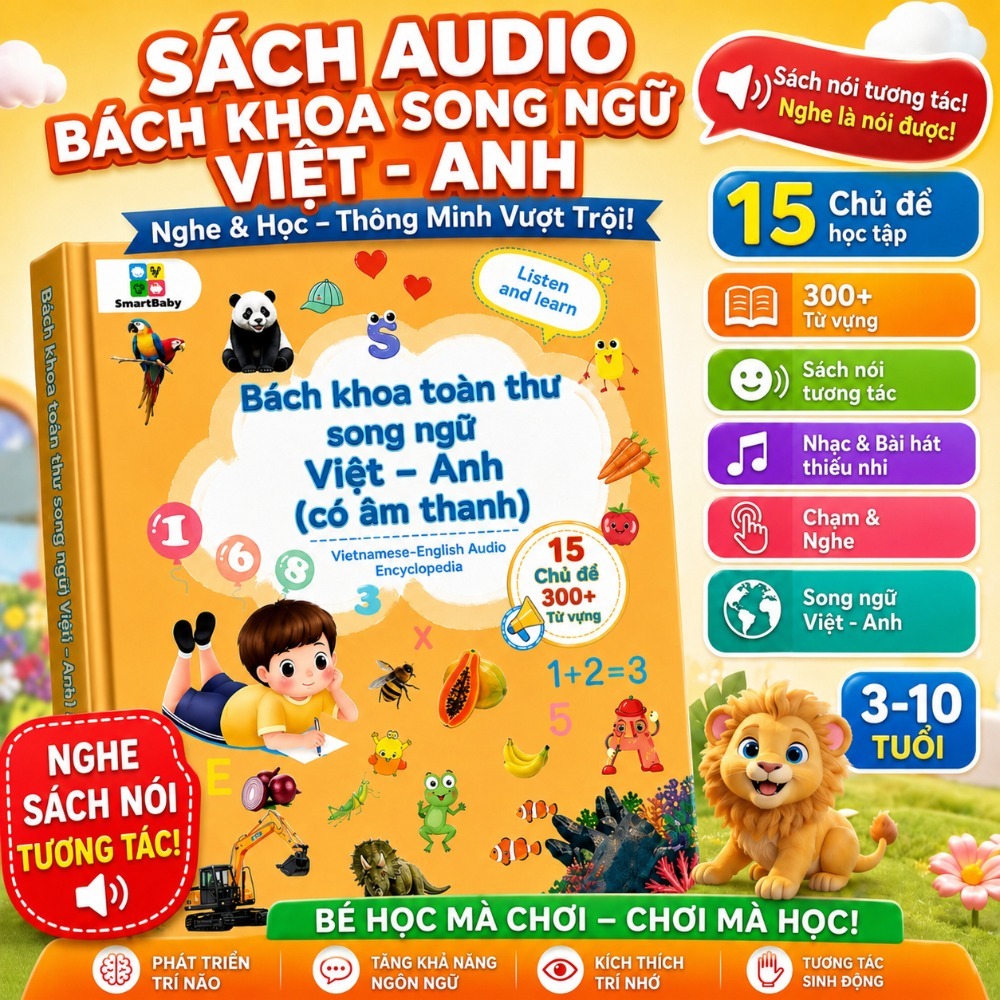 Anh đồ chơi học tập tương tác cho bé trai và bé gái 1+ tuổi đồ chơi giáo dục song ngữ Việt Anh phát âm chuẩn có âm thanh