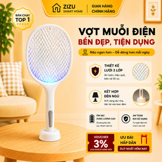 Vợt Muỗi Điện 2in1 Siêu Hiệu Quả – Vợt Diệt Muỗi Lưới 3 Lớp, Sạc Điện Tiện Lợi, Muỗi Chết Nhanh