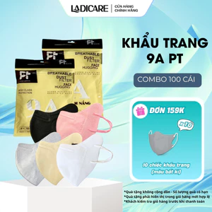 Khẩu trang 9A PT chống nắng 5 lớp dày dặn kiểu dáng rộng rãi ôm trọn mặt
