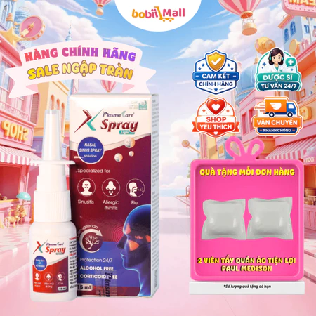 Xịt Mũi Xoang Nano Bạc PlasmaKare XSpray Light 15ml Thông Mũi Sạch Xoang Hiệu Quả Và An Toàn