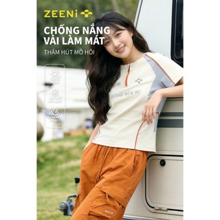 ZEENi áo thể thaoáo Mùa hè ánh sáng ngoài trời chống nắng T-shirt nữ Cảm giác mát mẻ hàng ngày Thể thao Nhanh khô tay áo