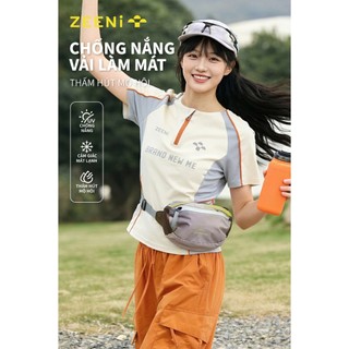 ZEENi áo thể thaoáo Mùa hè ánh sáng ngoài trời chống nắng T-shirt nữ Cảm giác mát mẻ hàng ngày Thể thao Nhanh khô tay áo