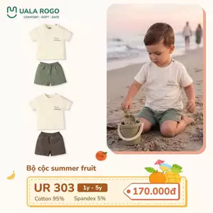 Bộ Quần Áo Mùa Hè Cho Bé Chất liệu Cotton Thoáng Mát Cho Bé Trai Bé Gái 1-5 Tuổi UR 303