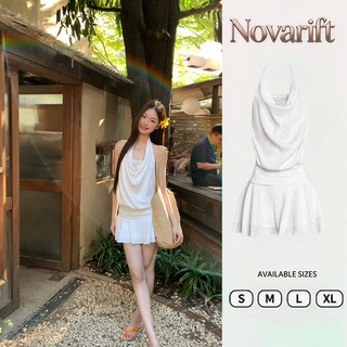 Nova-Đầm Cổ Yếm Hở Lưng, Đầm Váy Ôm Body Cổ Yếm Tùng Xoè Màu  Sang Chảnh Tiểu Thư Cho Nàng Đi Tiệc, Đi Chơi Đều Xinh