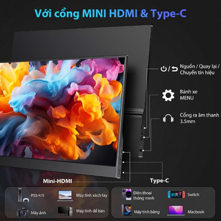 Màn Hình Di Động 15.6" Full HD Màn Hình Phụ Màn Hình Chơi Game Hỗ Trợ Type-c & HDMI