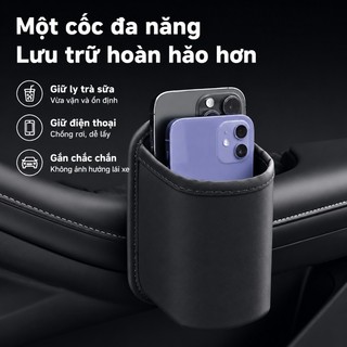 Hộc Để Chai Nước, Cốc, Điện Thoại Gắn Lưng Ghế Ô Tô SEAMETAL Kẹp Sau Tiện Lợi, Thùng Chứa Đồ Đa Năng