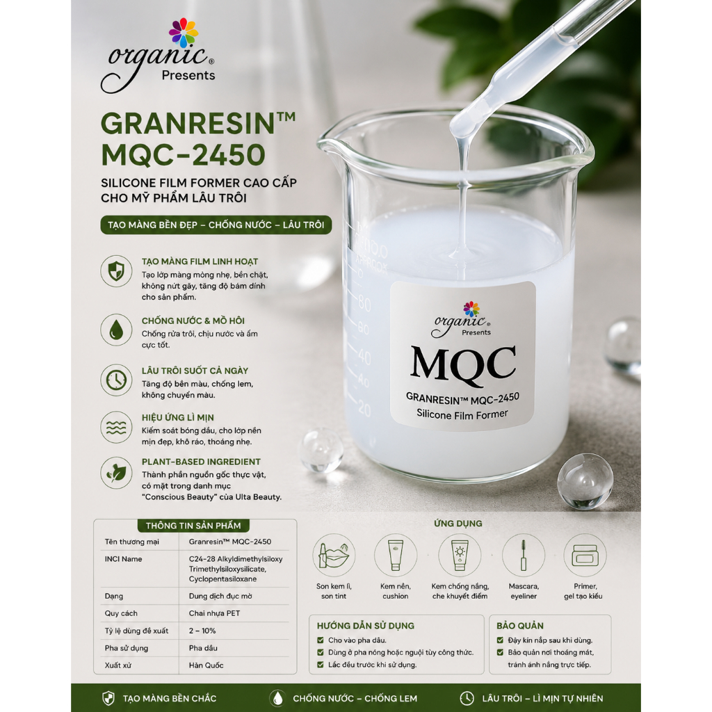 Granresin MQC-2450 - MQC - HOẠT CHẤT TẠO LỚP FILM LÌ VƯỢT TRỘI