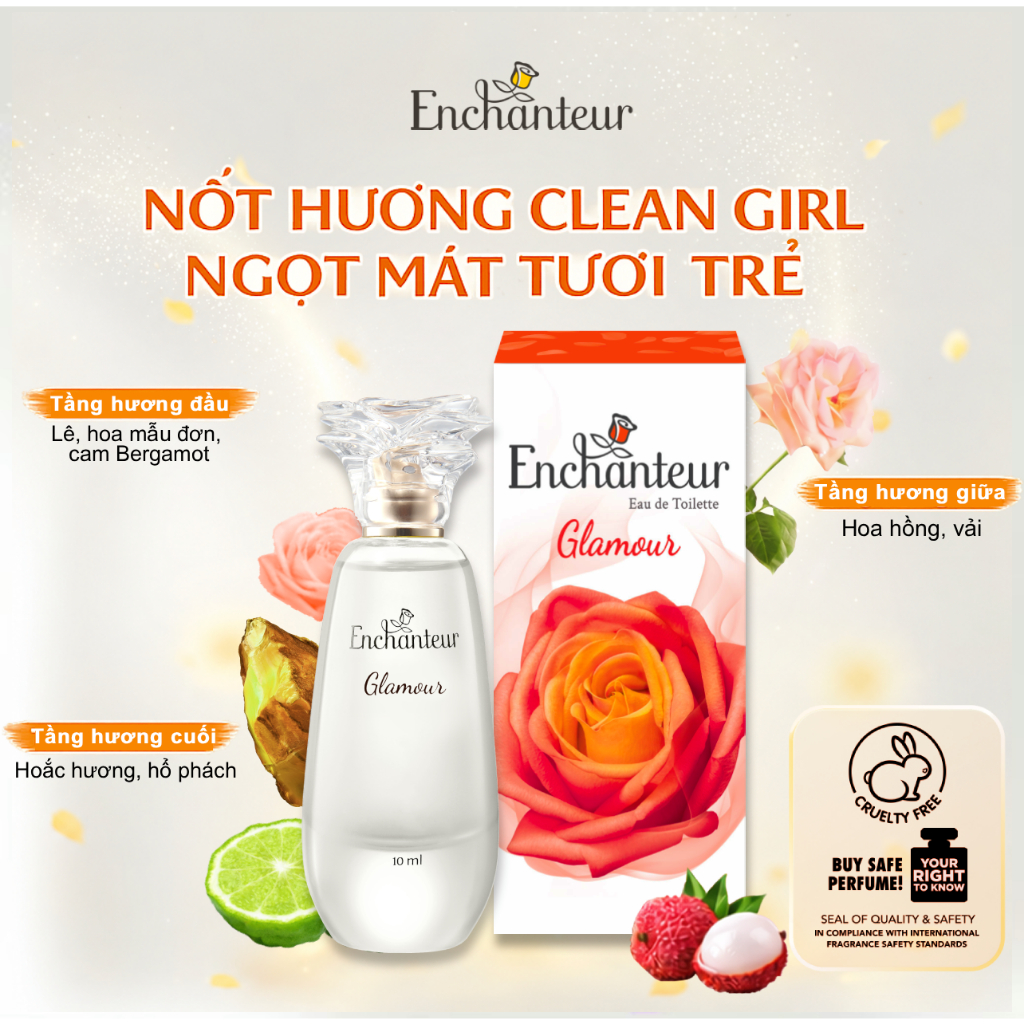 Combo 3 Nước hoa bỏ túi EDT Enchanteur 10ml / 18ml - lưu hương dài lâu, đạt chứng nhận Safe Perfume và Cruelty Free