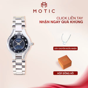 Đồng Hồ Nữ Bonaier 808 Mặt Tròn Viền Xoàn Dây Thép Không Gỉ Sang Trọng | MOTIC