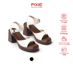 Giày Sandal Cao Gót Nữ Đúp 7cm Quai Ngang Pixie H131