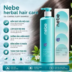 Nebe Dầu Gội 300ml Hỗ Trợ Giảm Gãy Rụng, Kiểm Soát Dầu, Dưỡng Tóc Chắc Khỏe Bồng Bềnh, Không Bết Dính Sạch Thoáng Da Đầu