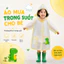 Áo mưa EVA trong suốt cho trẻ em, họa tiết khủng long/thỏ hoạt hình, áo mưa trùm đầu chống thấm nước toàn thân, được thi