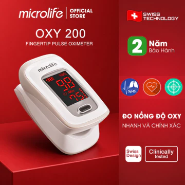 Máy Đo Nồng Độ OXY Trong Máu SPo2 Microlife OXY200 | Đo Nhanh Chính Xác , Dùng Tại Nhà , Phòng Khám