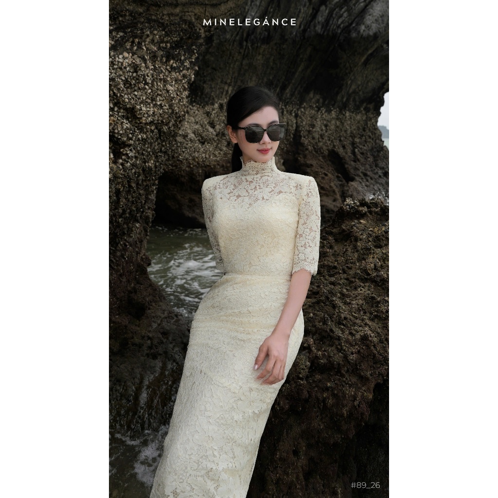 MINELEGÁNCE | VÁY REN ĐAI ĐÁ DÁNG DÀI, SANG TRỌNG, THANH LỊCH - MIN89