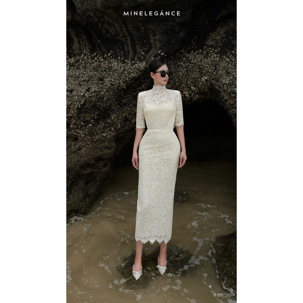 MINELEGÁNCE | VÁY REN ĐAI ĐÁ DÁNG DÀI, SANG TRỌNG, THANH LỊCH - MIN89