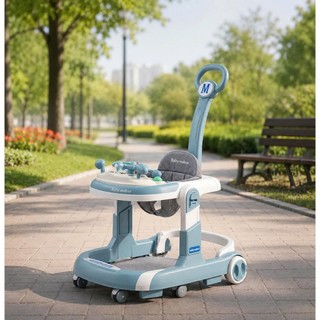 Xe Tập Đi Chữ U Cao Cấp Chống Lật Samkid's Có Bàn Ăn Dặm, Có Bảng Đồ Chơi Thông Minh, Có Cán Đẩy và Lót Chân Cho Bé Yêu