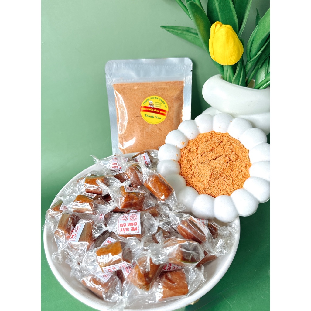 Set Kẹo Me Thái Sấy Chua Cay Chấm Muối - Hiệu HOÀNG QUÂN - Ăn Vặt, Nguyên Liệu Trà Me