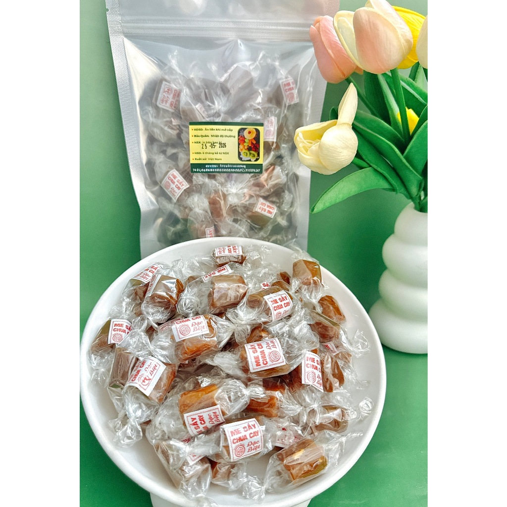 500g Kẹo Me Thái Sấy Chua Cay - Hiệu HOÀNG QUÂN - Ăn Vặt, Nguyên Liệu Trà Me