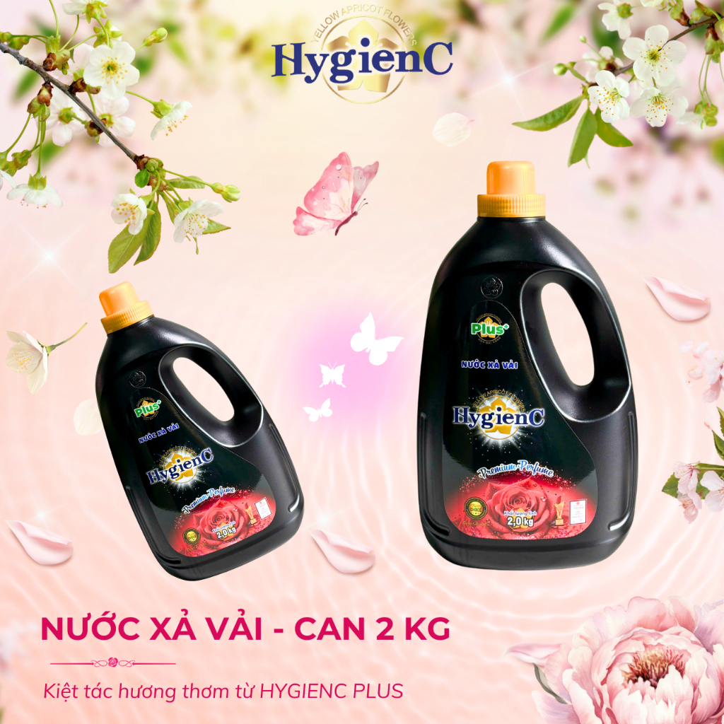 [SỈ THÙNG] Combo 8 Can Nước Xả Vải Đậm Đặc HYGIENC PLUS 2.0 Kg/Can - Hương Nước Hoa