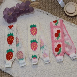 Băng Đô Len Móc Bản To Họa Tiết Dâu Tây Hoa Nhí Cute - Phụ Kiện Tóc Nàng Thơ Rửa Mặt Trang Điểm Chụp Ảnh Ngoại Cảnh