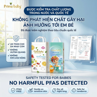 Combo 2 Bịch Bỉm Trẻ Em Size M Tã Quần Trẻ Em Prime Baby Mềm Mỏng Thấm Hút Nhập Khẩu Chính Hãng