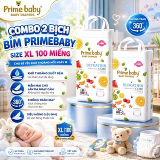 Combo 2 Gói Tã Quần PrimeBaby đủ size M108/ L104/ XL100/ XXL96/ 3XL92 miếng cho Bé