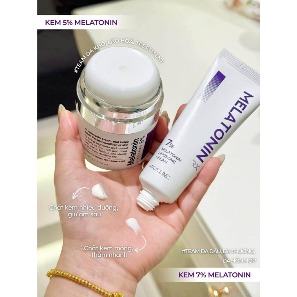 [HÀNG CTY] Kem Dưỡng Giảm Lão Hóa Maxclinic Time Return 5% Melatonin/ 7% Melatonin Liposome Melatoninshot Cream 50g