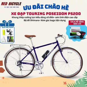 Xe Đạp Touring POSEIDON PS200 - Xe Đạp Đường Phố Cổ Điển Kèm Gác Baga Chắn Bùn, Bộ Đề Shimano