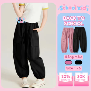 Quần Jogger Túi Hộp Bé Gái Cá Tính Chất Kaki 2 Da Thời Trang Năng Động Đi học