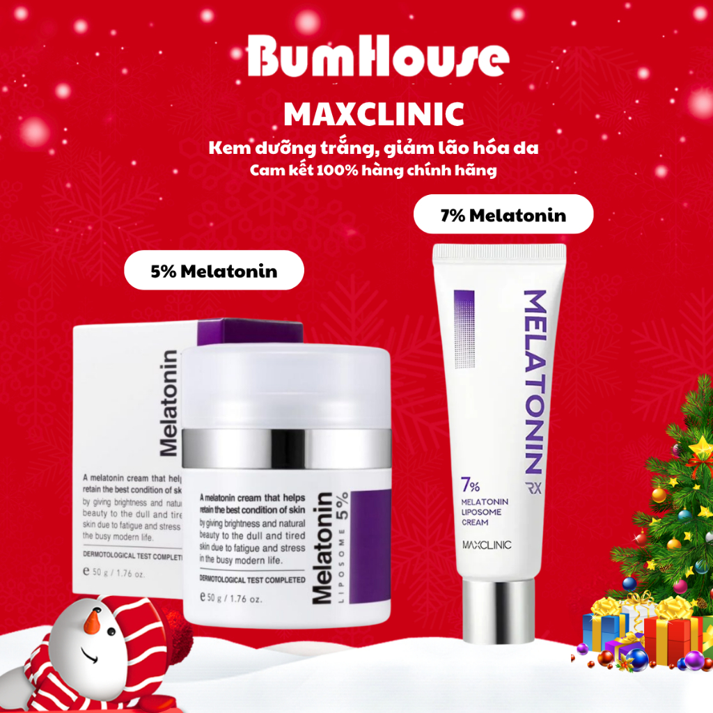 [HÀNG CTY] Kem Dưỡng Giảm Lão Hóa Maxclinic Time Return 5% Melatonin/ 7% Melatonin Liposome Melatoninshot Cream 50g