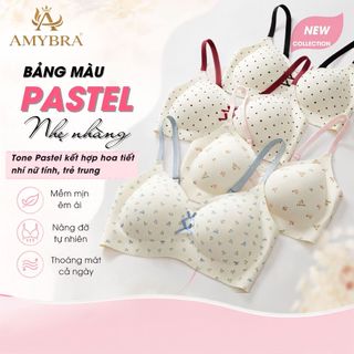 [ AMYBRA BST HÈ ] Áo Ngực Nữ Đúc Su Họa Tiết Chấm Bi Đính Nơ – Áo Lót Nữ Không Gọng Mút 1Cm Nâng Đỡ V1 AMYBRA A967
