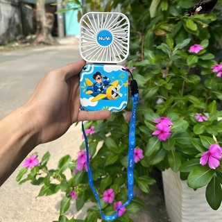 NuVi Quạt Mini Sạc USB Đeo Cổ Cầm Tay Thiên Biến Vạn Hóa 3 Cấp Độ Gió Mẫu Mới