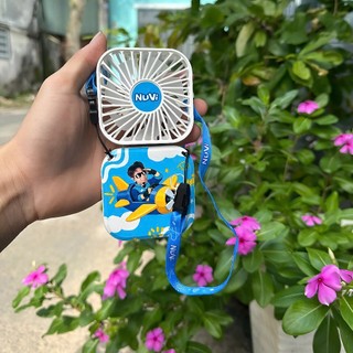 NuVi Quạt Mini Sạc USB Đeo Cổ Cầm Tay Thiên Biến Vạn Hóa 3 Cấp Độ Gió Mẫu Mới