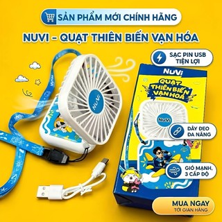 NuVi Quạt Mini Sạc USB Đeo Cổ Cầm Tay Thiên Biến Vạn Hóa 3 Cấp Độ Gió Mẫu Mới