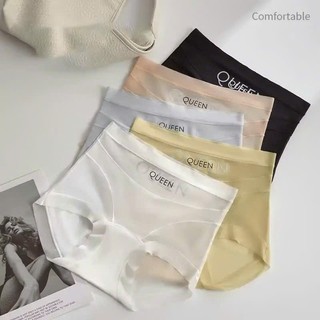 Combo 5/10 Quần Lót Nữ Cạp Cao Queen Chất Lụa Băng Phối Lưới Thoáng Mát, Đáy Tơ Dâu Tằm