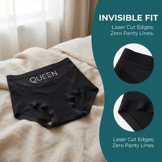 Combo 5/10 Quần Lót Nữ Cạp Cao Queen Chất Lụa Băng Phối Lưới Thoáng Mát, Đáy Tơ Dâu Tằm