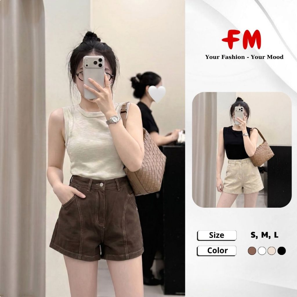 Quần Short Đùi Kaki Nữ FMSTYLE Diễu Đắp Chéo Form Đẹp Dễ Phối Đồ 26050891