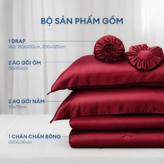 [TENCEL 80S 100%] Fullset Bộ 6 Món Drap, Áo Gối, Mền Chần Tencel NIN FLORENCE 2026 | Màu Trơn | Mát Lạnh, Mềm Mại