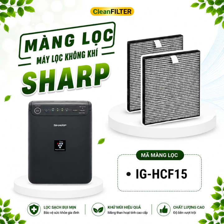 Màng Lọc Không Khí Máy Lọc Khí Ô Tô Mã IG-HCF15-B & IG-GCF15, FP-JC2M-B Màng Lọc Hepa