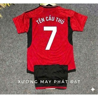 [CÓ IN TÊN] Bộ áo bóng đá trẻ em MU ĐỎ , đủ size cho bé 8-78kg, chất thun lạnh thoáng mát Top Kid