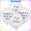 Cặp Bong Bóng Bay Màu Trắng In Chữ Happy Birthday To You Trang Trí Sinh Nhật Size 10 Inchs Nhà Bo