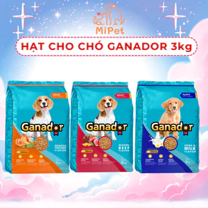 3KG Hạt Ganador cho chó con, chó trưởng thành nhiều hương vị