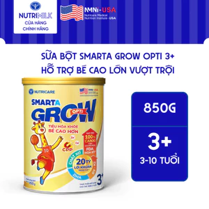 Sữa Bột Nutricare SMARTA GROW OPTI 3+ Bé Tăng Chiều Cao Phát Triển Trí Não Tăng Cân Tăng Sức Đề Kháng Cho Bé Từ 3 Tuổi