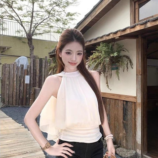 [SẴN - LOẠI 1] Áo Kiểu Nữ Cổ Tròn Tay Cánh Dơi Voan Mềm Mại, Áo Kiểu Thanh Lịch Màu Be AK19