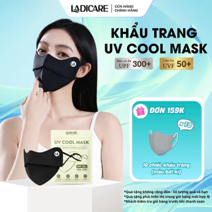 Combo 2 Khẩu trang chống nắng tia UV 99% LADICARE UPF50+ vải lụa mềm mịn thoáng khí có dây quai điều chỉnh