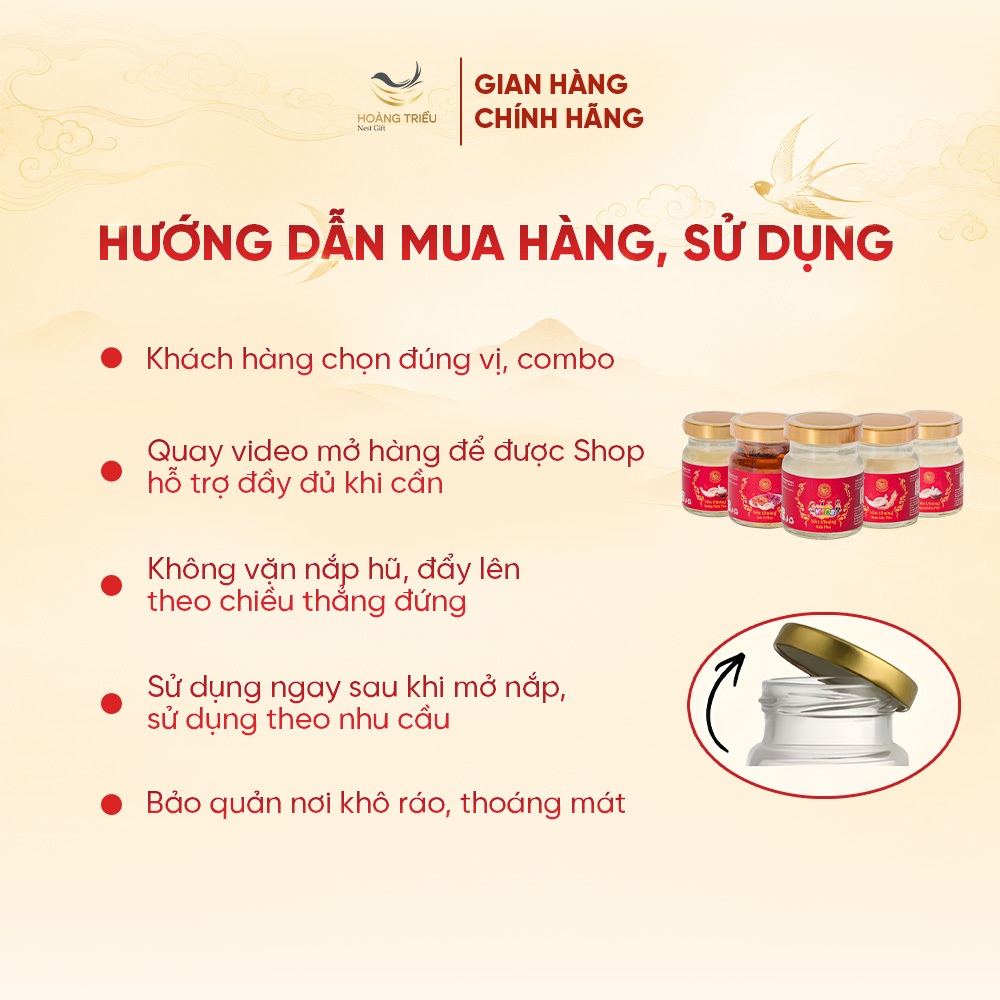 Yến Chưng Đường Phèn Plus 6000mg - Yến chưng sẵn cao cấp hũ 70ml - Hoàng Triều Bird's Nest