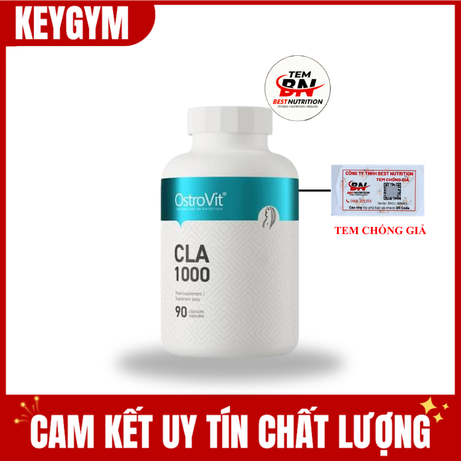 [BN] Thực Phẩm Bổ Sung Giảm Mỡ Tự Nhiên Ostrovit CLA 1000mg 90 Viên - KEYGYM